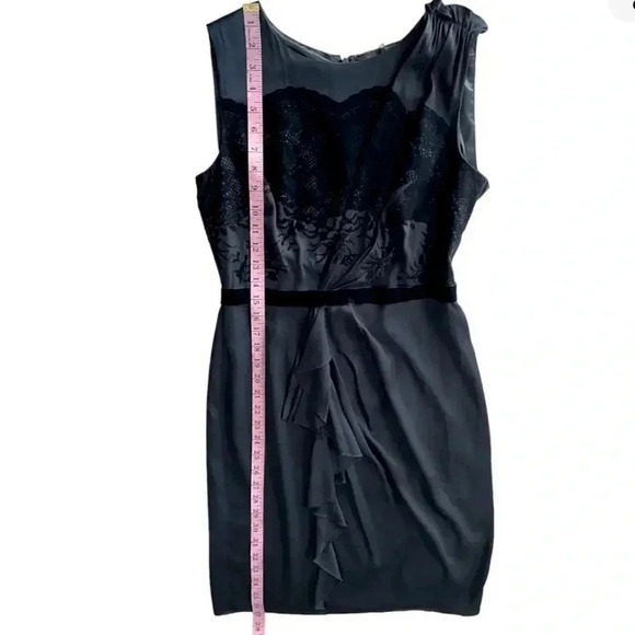 ELIE TAHARI Mally Black Silk Blend Sleeveless Dress sz S Style ER1RM600 Short - Picture 8 of 13